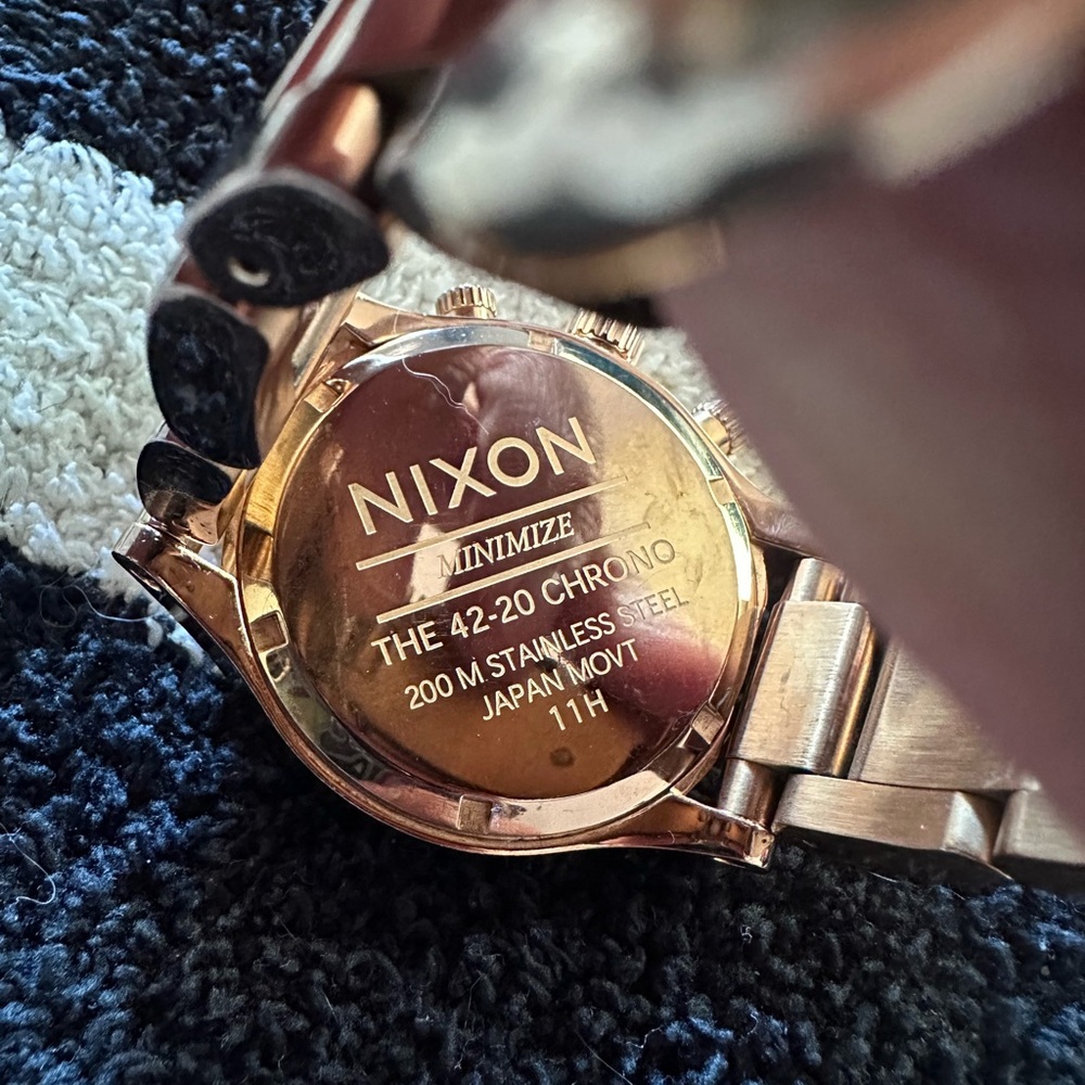 Nixon Rose Gold Chronograph Watch - Picture 5 of 7